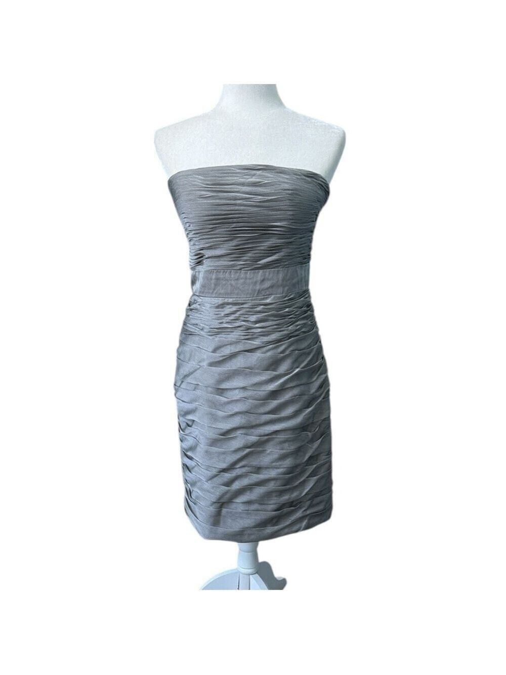 Monique Lhuillier Bridesmaids Strapless Ruched Cocktail Dress Sz 6